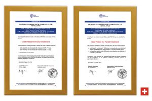 Royal Cosmetics, Gold Flake Skincare, Certificates